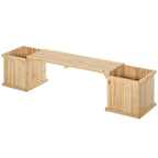 Wooden Planter & Bench Combination, 69.25" x 15" x 15.75", Natural