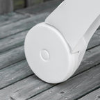Outdoor Folding Chaise Lounge Chair with Wheels & 5 Level Adjustable Backrest, White