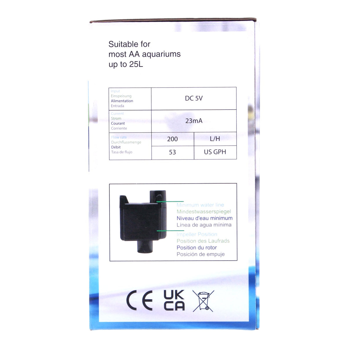 Deco USB Black Filter Pump Replacement for Small Aquariums