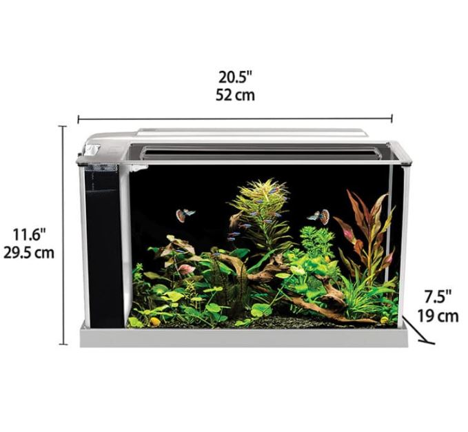 Fluval SPEC 19L Nano Aquarium with 7000K LED & 3-Stage Filtration Black