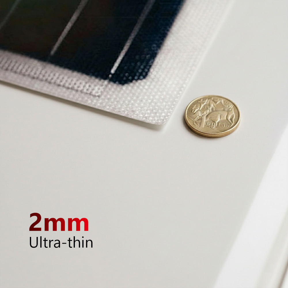 Sunman 200W eArc Black Square Flexible Solar Panel - Junction Box Underneath