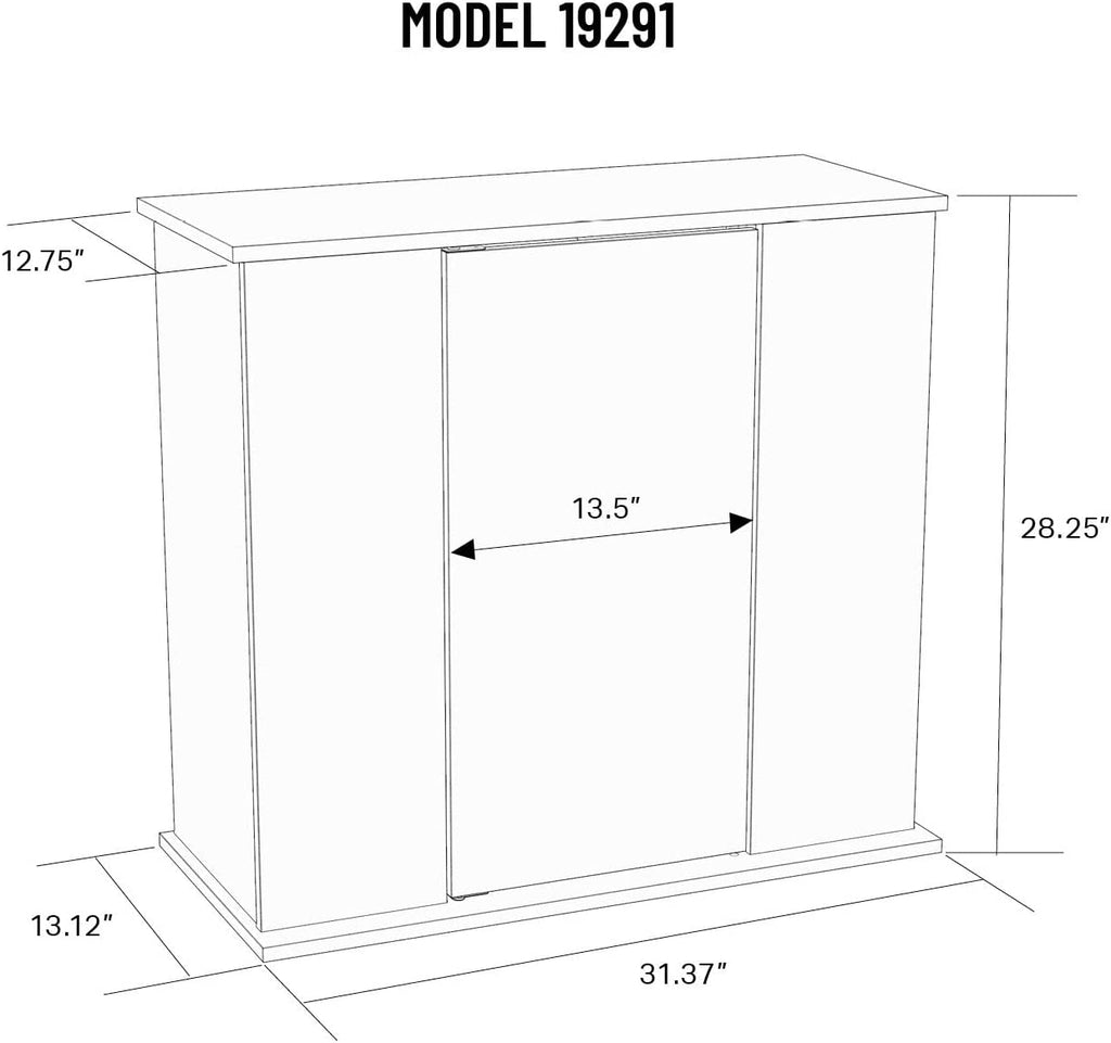 Aquatic Fundamentals 29-37 Gallon Black Upright Aquarium Stand