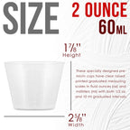 2 Oz (60 ml) Liquid Measuring Cups - Plastic Graduated Cup (50 Pack) with 25 Sticks - Reusable Mixing Cups for Paint, Craft, Kitchen, Lab, Medical Supplies, Epoxy Resin, Art