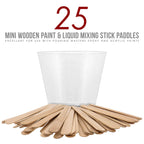 2 Oz (60 ml) Liquid Measuring Cups - Plastic Graduated Cup (50 Pack) with 25 Sticks - Reusable Mixing Cups for Paint, Craft, Kitchen, Lab, Medical Supplies, Epoxy Resin, Art