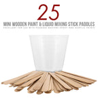 3 Oz (90 ml) Liquid Measuring Cups - Plastic Graduated Cup (100 Pack) with 25 Sticks - Reusable Mixing Cups for Paint, Craft, Kitchen, Lab, Medical Supplies, Epoxy Resin, Art