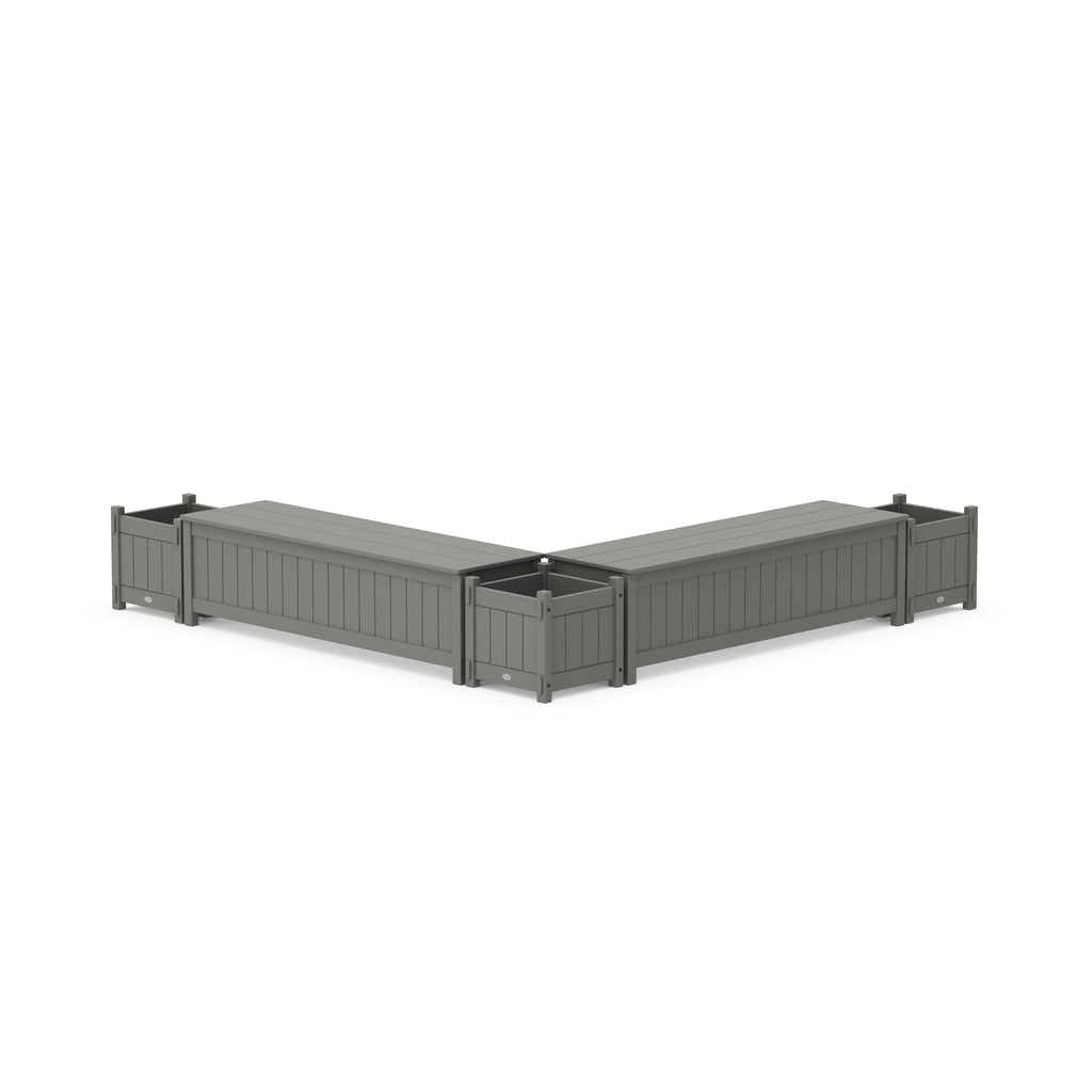 60" Vineyard Straight Double Planter Storage Bench Set