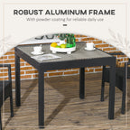 35.4"/70.9" x 35.4" Extendable Aluminum Frame Patio WickerTable for 4-8 People, Brown