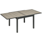 35.4"/70.9" x 35.4" Extendable Aluminum Frame Patio WickerTable for 4-8 People, Brown