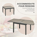 35.4"/70.9" x 35.4" Extendable Aluminum Frame Patio WickerTable for 4-8 People, Brown