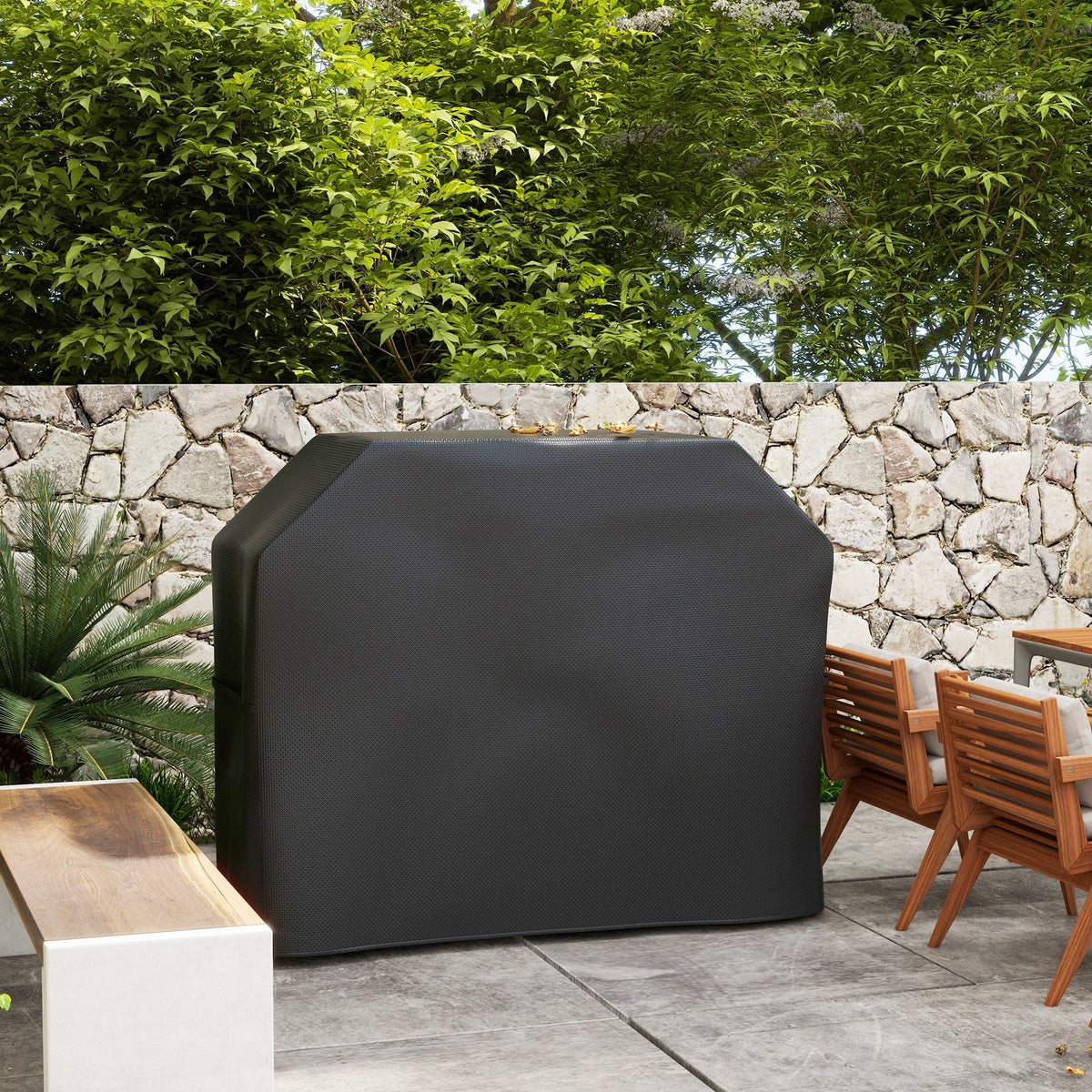 420D Oxford Fabric Barbecue Covers for Rectangular Gas Grill, 147 x 61 x 120cm, Black