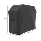 420D Oxford Fabric Barbecue Covers for Rectangular Gas Grill, 147 x 61 x 120cm, Black