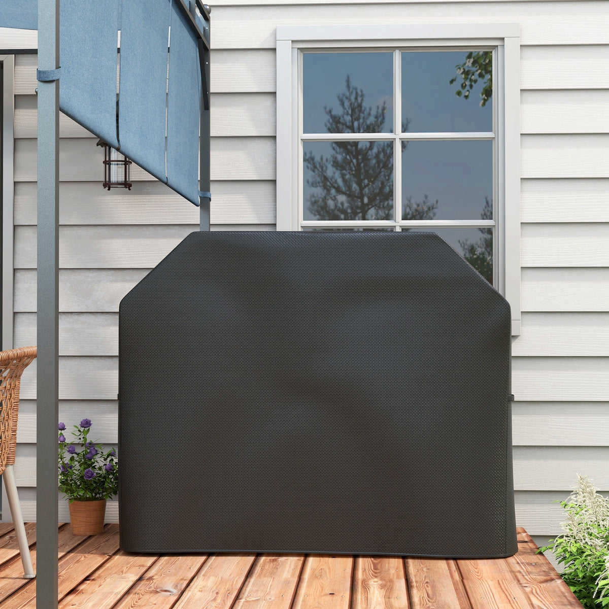 420D Oxford Fabric Barbecue Covers for Rectangular Gas Grill, 147 x 61 x 120cm, Black