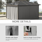 10' x 10' Universal Gazebo Sidewall Set (4 Panels) with Hooks, Light Grey