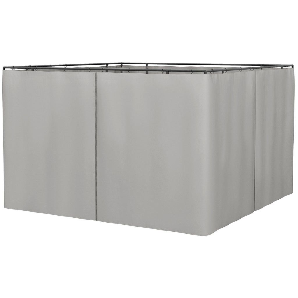10' x 10' Universal Gazebo Sidewall Set (4 Panels) with Hooks, Light Grey