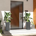 26" Plastic Planter Box 2-Pack with Water Level Indicator, Drainage Hole and Plug, Dark Grey