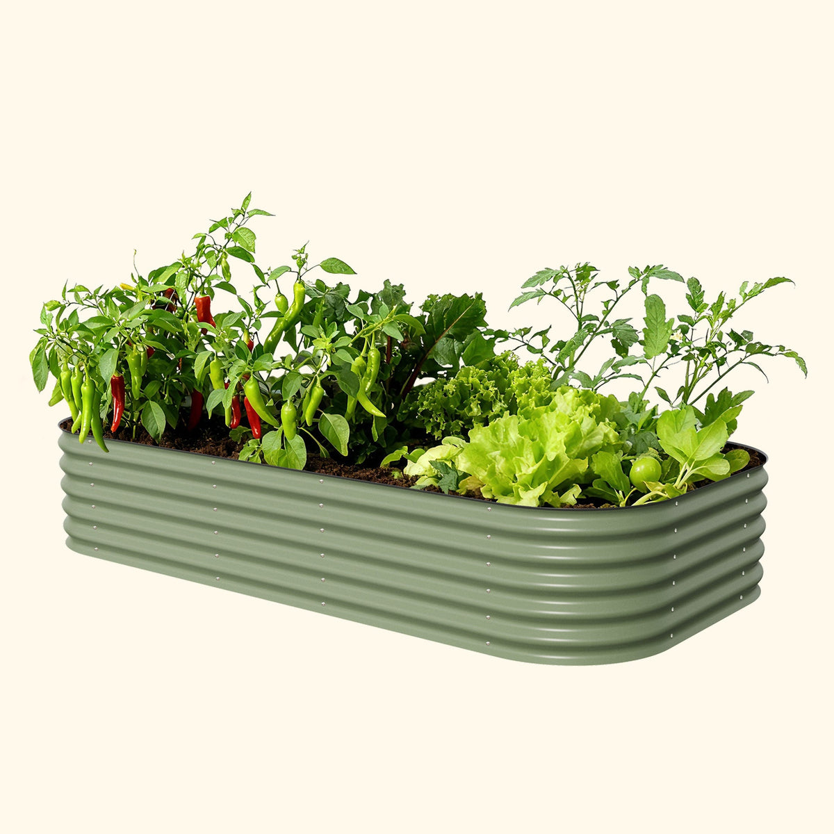 17" Tall 10 In 1 Jumbo Modular Metal Raised Garden Bed Kit | Vego Garden