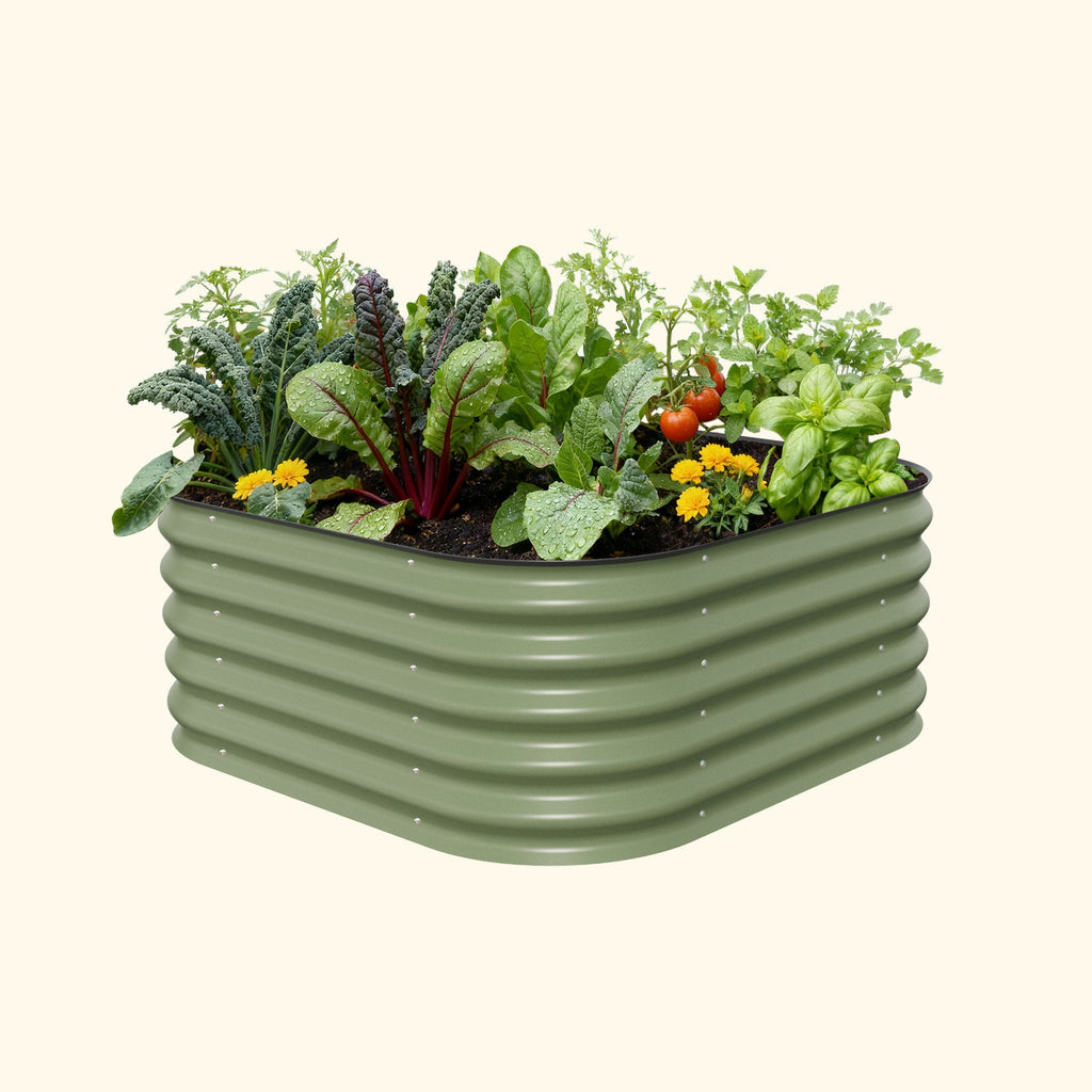17" Tall 4 In 1 Small Modular Metal Raised Garden Bed Kit | Vego Garden