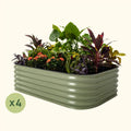 4-Pack 17" Tall 6 In 1 Medium Modular Metal Raised Garden Bed Kit | Vego Garden