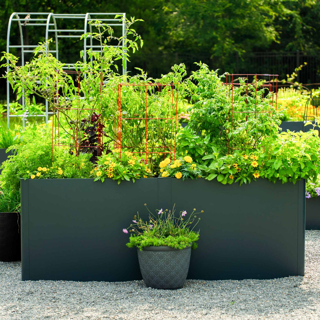 32" Extra Tall Modern Pro 42" x 83" Metal Raised Garden Bed - With Intermediate Floor