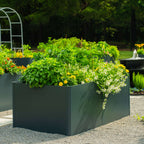 32" Extra Tall Modern Pro 42" x 83" Metal Raised Garden Bed - With Intermediate Floor