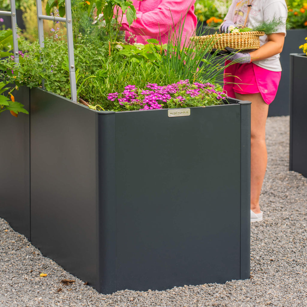 32" Extra Tall Modern Pro 27" x 83" Metal Raised Garden Bed - With Intermediate Floor
