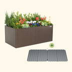 32" Extra Tall Modern Pro 42" x 83" Metal Raised Garden Bed - With Intermediate Floor