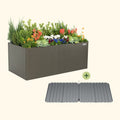 32" Extra Tall Modern 42" x 83" Metal Raised Garden Bed - With Intermediate Floor