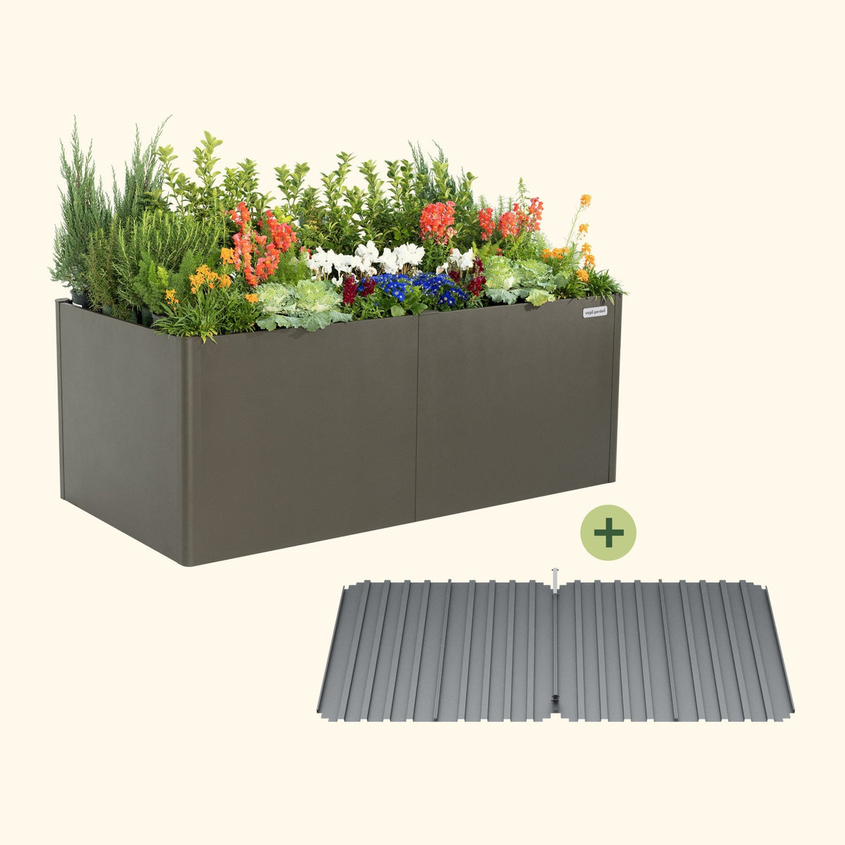 32" Extra Tall Modern 42" x 83" Metal Raised Garden Bed - With Intermediate Floor