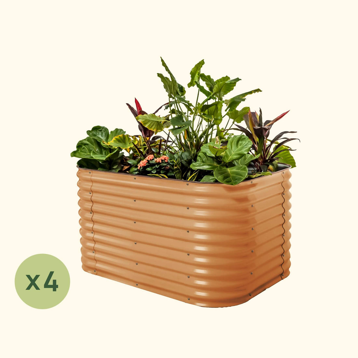 4-Pack 32" Extra Tall 6 In 1 Medium Modular Metal Raised Garden Bed Kit | Vego Garden