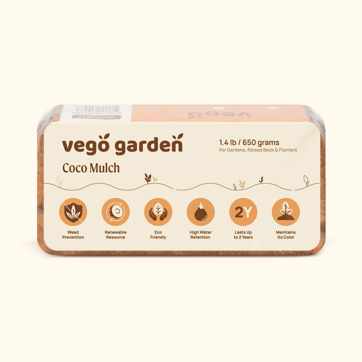 Vego Garden Coco Mulch 1.4 lb Brick