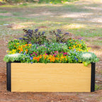 16" Tall Woodgrain 4' x 4' Metal Raised Garden Bed