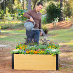 16" Tall Woodgrain 4' x 4' Metal Raised Garden Bed