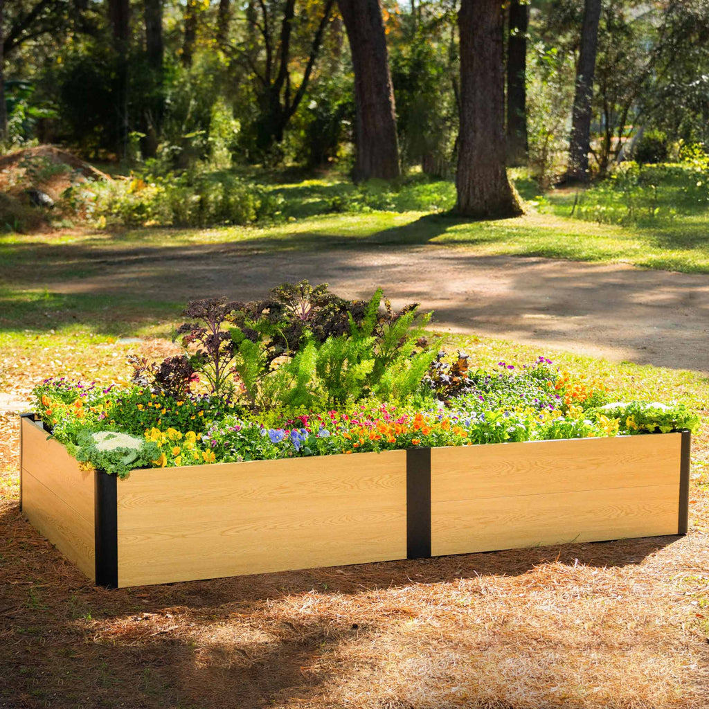 16" Tall Woodgrain 4' x 8' Metal Raised Garden Bed