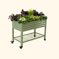 vego garden Elevated Garden Bed 2x4 with Wheels Olive Green Color