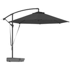10' Round Cantilever Umbrella with Fillable Base & Cover, UPF50+, Grey