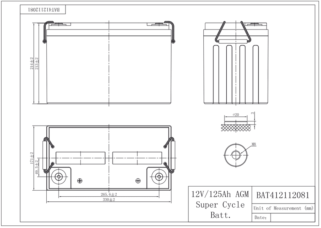 Victron 12V 125Ah AGM Super Cycle Deep Cycle Battery
