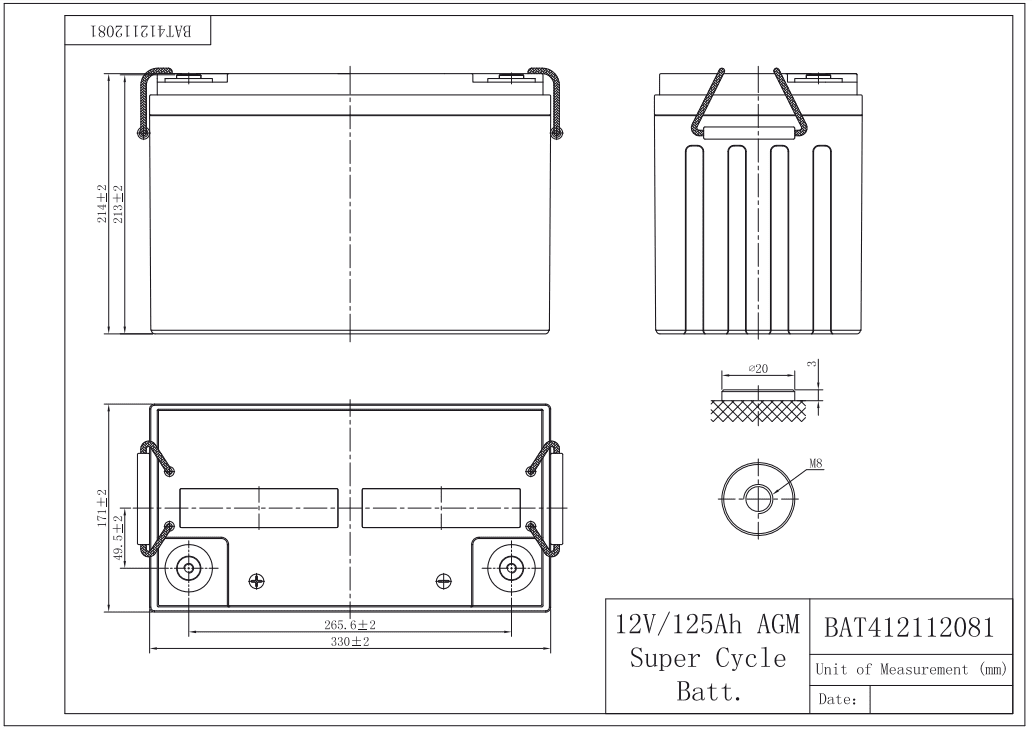 Victron 12V 125Ah AGM Super Cycle Deep Cycle Battery