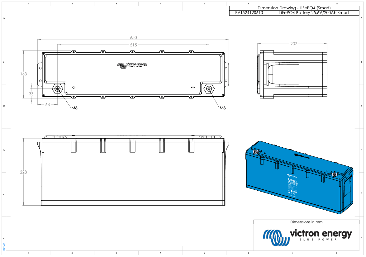Victron 24V 200Ah Smart-a LiFePO4 Lithium Battery