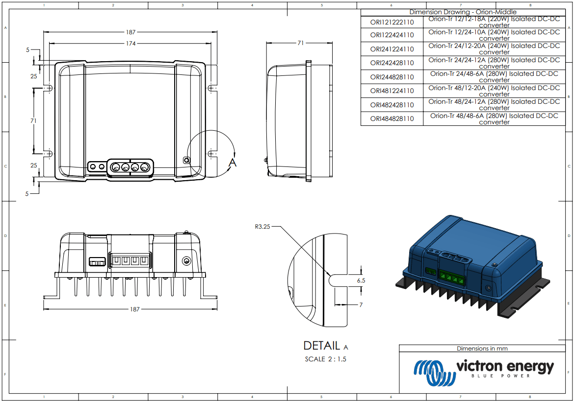 Victron 12V to 12V Orion-Tr 12/12-18A Isolated DC-DC Converter
