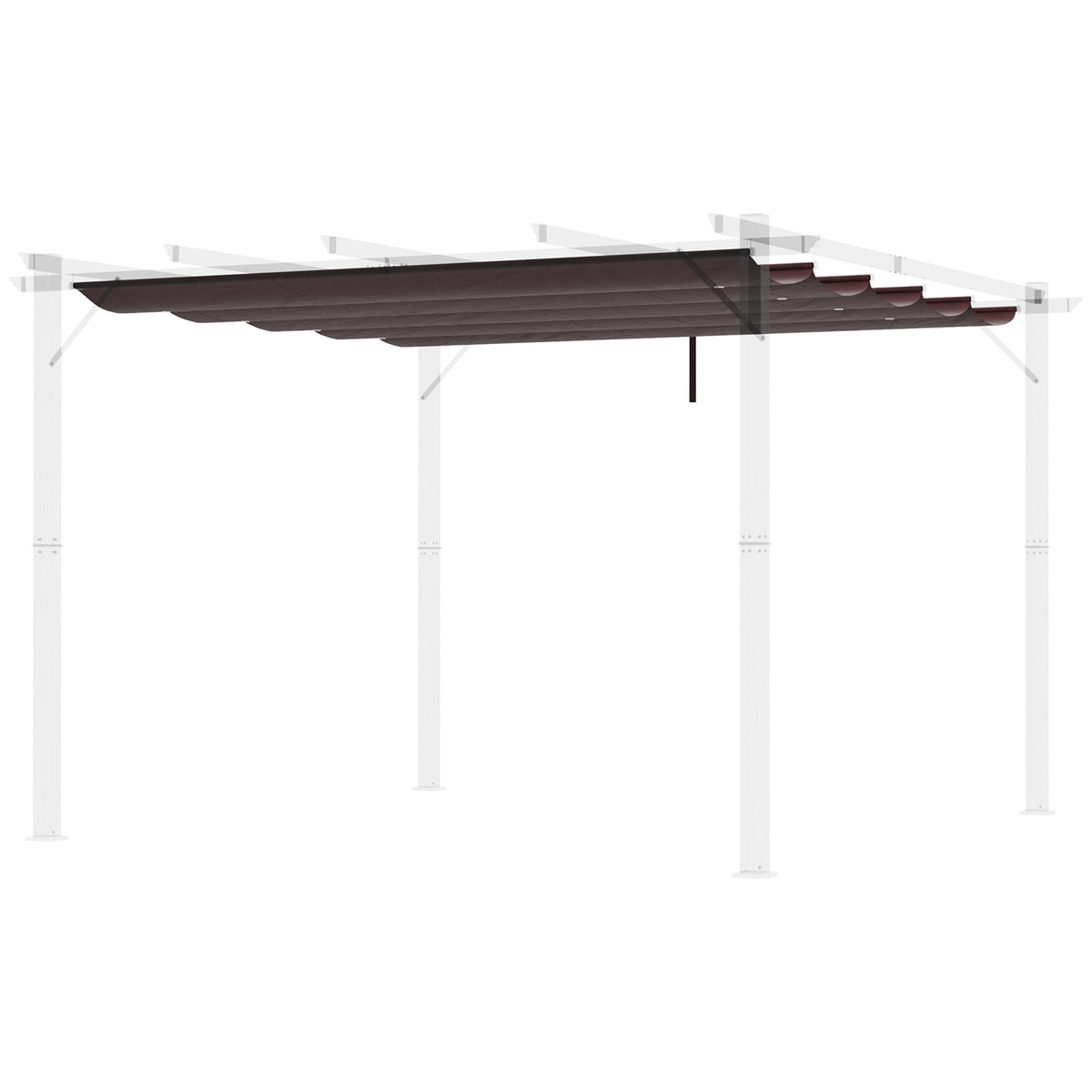 Retractable Replacement Pergola Canopy for 10' x 10' Pergola, Coffee