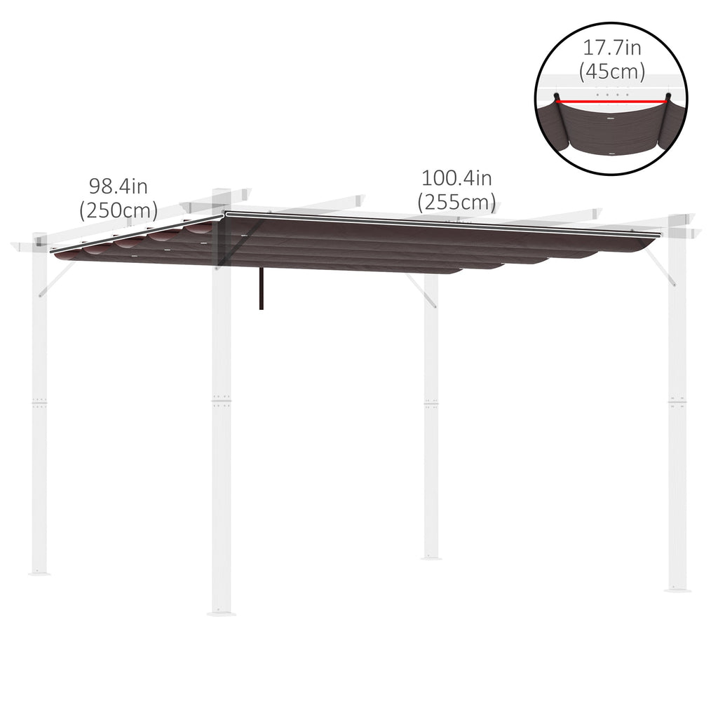Retractable Replacement Pergola Canopy for 10' x 10' Pergola, Coffee