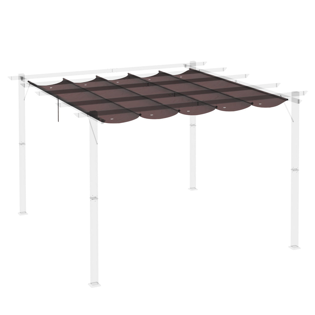 Retractable Replacement Pergola Canopy for 10' x 10' Pergola, Coffee