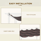 Retractable Replacement Pergola Canopy for 10' x 10' Pergola, Coffee