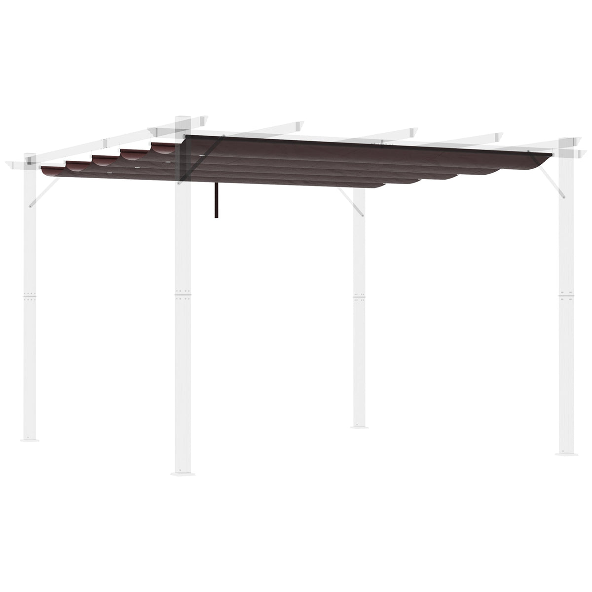 Retractable Replacement Pergola Canopy for 10' x 10' Pergola, Coffee