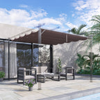 Retractable Replacement Pergola Canopy for 10' x 10' Pergola, Coffee