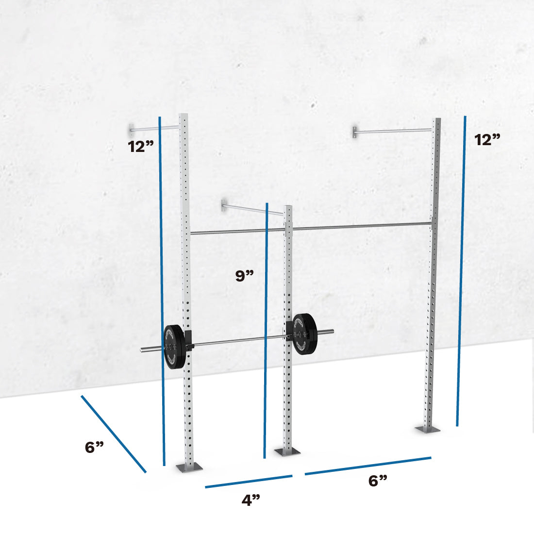 Galvanized Wall-Mounted Expandable RMU 12' Height Pull-Up Rig
