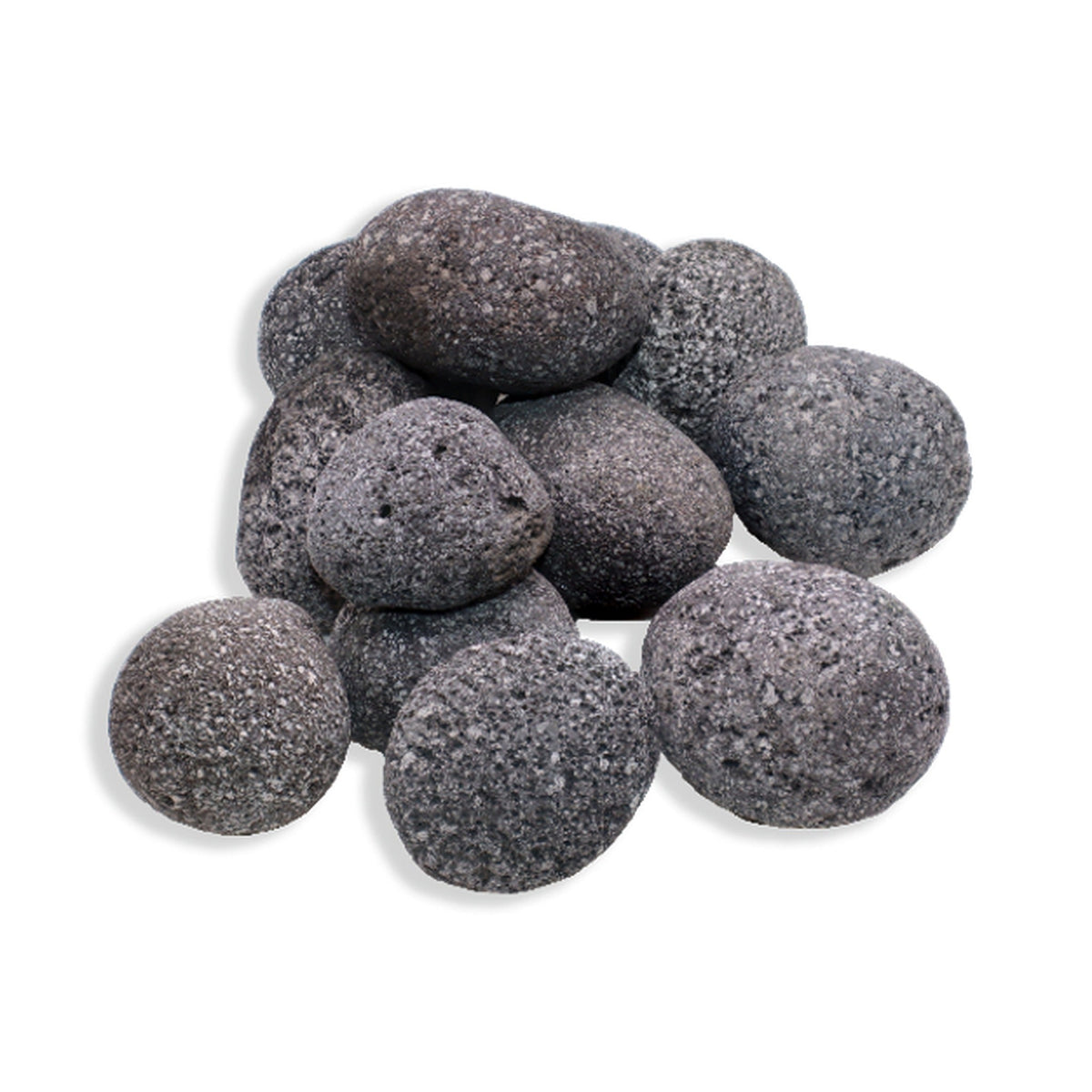 Warming Trends Rolled Lava Rock: 50 Lb of 1" - 2" Gray/black Stones