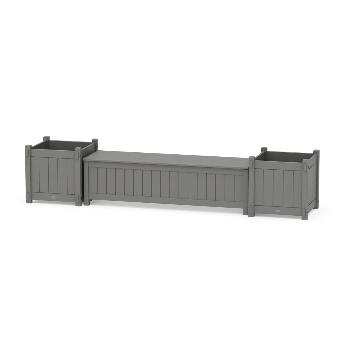 60" Vineyard Straight Planter Storage Bench Set- Large
