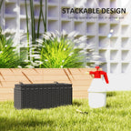 2 Pack 20" Railing Planter Boxes with Hooks and Drainage, Black