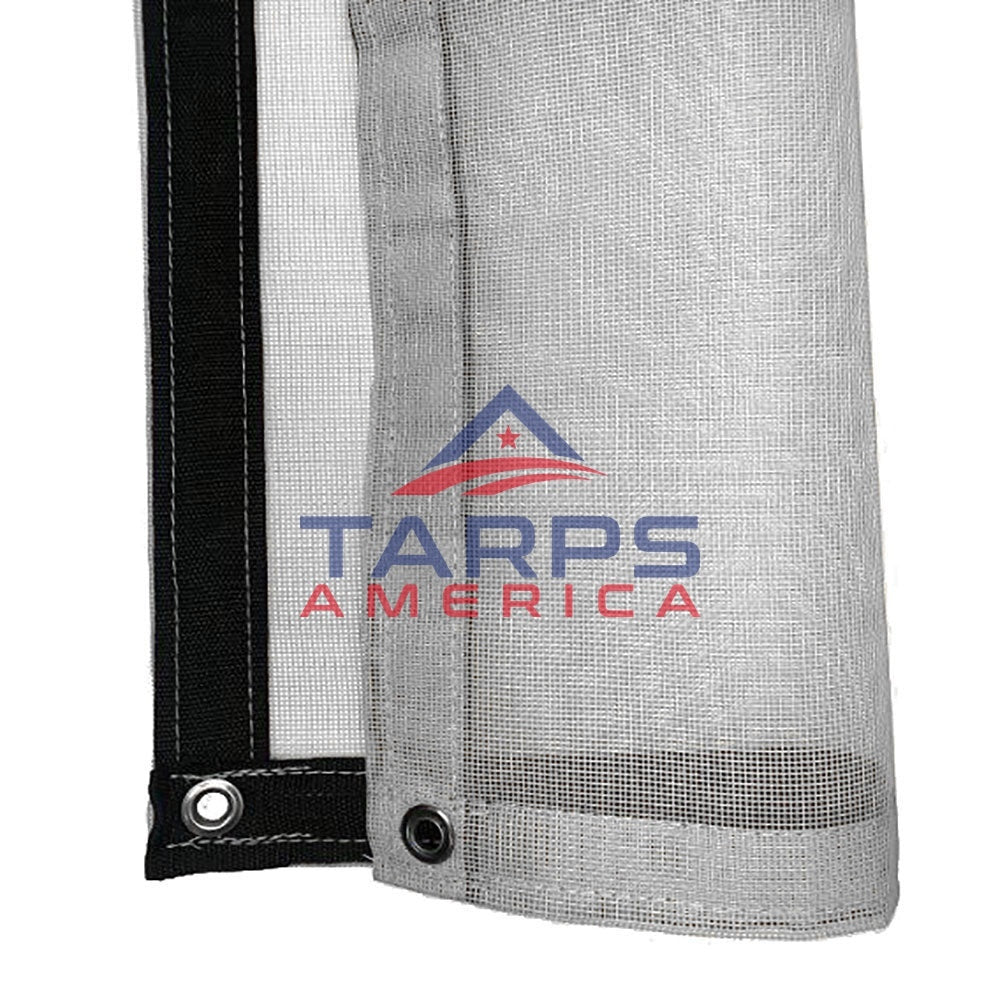 White 8 oz. Medium Duty Vinyl Coated Mesh Tarp by ShadeMax®